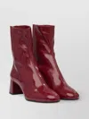 Aquazzura Glossy Finish Ankle Boots With Block Heel