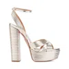 Aquazzura Gold Ankle-strap Heels In Silver