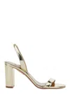 Aquazzura Womens Gold So Nude Block-heel Leather Sandals In Metallic