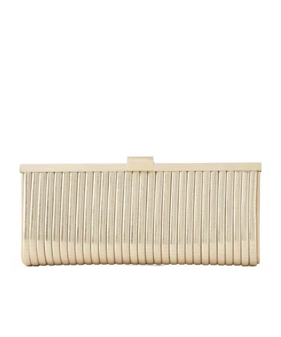 Aquazzura Gold Ruched Clutch In Nude