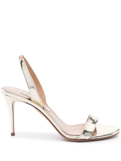 Aquazzura So Nude 85mm Sandals In Metálico
