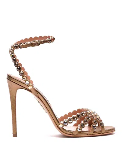 Aquazzura Gold Tequila Pump Sandals
