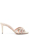 Aquazzura 75 Tequila Mules Shoes In Golden