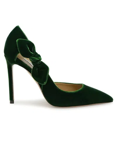 Aquazzura Green Velvet Bow Tie Pump 105