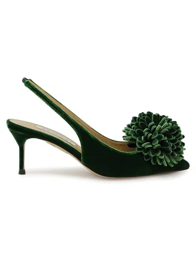 AQUAZZURA AQUAZZURA GREEN VELVET COUTURIER SLING 65