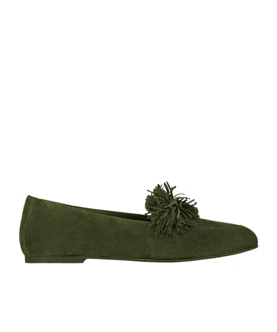 Aquazzura Gytane Ballerina Shoes In Green