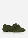 Aquazzura Gytane Ballerina Shoes In Green