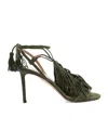 Aquazzura Tassel Detail High-heeled Sandals In Fern Green
