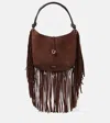 Aquazzura Gytane Medium Suede Tote Bag In Brown