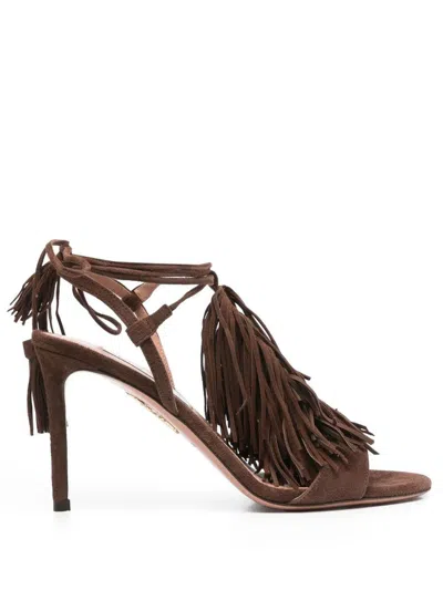 Aquazzura Gytane Sandal 85 Shoes In Brown