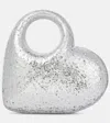 Aquazzura Heart Embellished Clutch In Silver