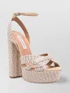 Aquazzura Heel Sandals With Braided Design And Platform Sole