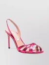 Aquazzura Heel Sandals With Metallic Textured Knot