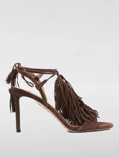 AQUAZZURA HEELED SANDALS AQUAZZURA WOMAN COLOR COFFEE,G53879132