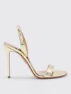 Aquazzura So Nude 85 Sandal In Metallic Leather In Gold