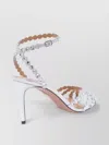 Aquazzura Tequila 85 Crystal-embellished Sandals In Metallic