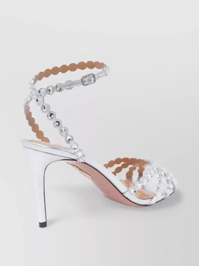 AQUAZZURA HEELED SANDALS CRYSTAL EMBELLISHMENTS