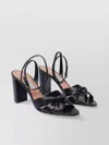Aquazzura Heeled Sandals With Ankle Strap And Knot Detail
