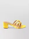 Aquazzura Heeled Sandals With Embellished Straps And Open Toe In Yellow