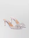 Aquazzura Womens Silver Gatsby Crystal-embellished Leather And Pvc Slingback Courts 4.5