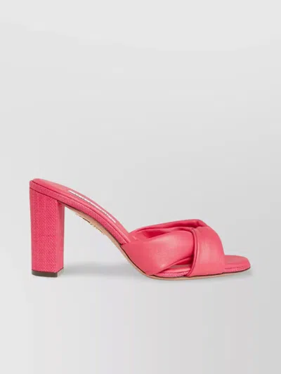 Aquazzura Heeled Sandals With Knotted Detail And Open Toe In Pink