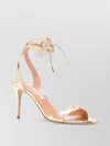 Aquazzura Heeled Sandals With Metallic And Textured Finish