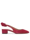 Aquazzura Very Bow Tie 35 Suede Slingback Pumps