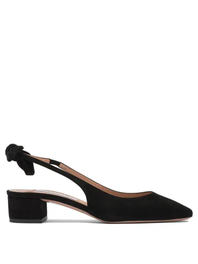 Aquazzura Heeled Shoes With Bow Tie Detail In Black