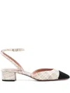 Aquazzura Two-toned Square Toe Pumps In Neutral