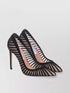 Aquazzura High Heel Pumps With Striped Mesh Detailing