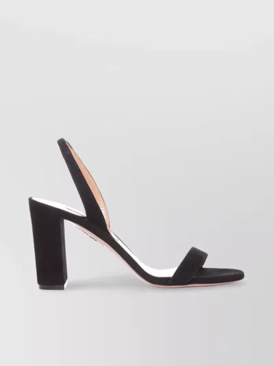 AQUAZZURA HIGH HEEL ROUND TOE BLOCK SANDALS