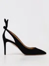 Aquazzura Aquazzurra Woman's Deneuve Black Suede Pumps In 黑色