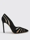 Aquazzura The Spy 10 Pointed Pumps In Black Suede And Mesh In Black