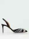 Aquazzura Gatsby 105 Crystal-embellished Satin Slingback Pumps In Schwarz
