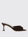 Aquazzura 65mm Bisous Fluted-heel Suede Sandals In Black