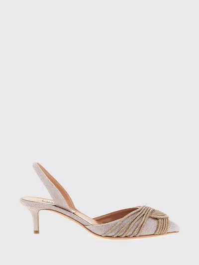 Aquazzura Gatsby Lurex Fabric Slingback Pumps With Rhinestones In Multi