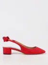 Aquazzura Very Bow Tie 35 Suede Slingback Pumps In Red