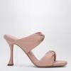 Aquazzura Twist 95 Sandals In Soft Leather In Pink