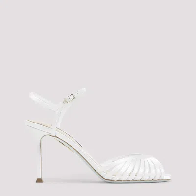 Aquazzura Hold Me Mini Sandal With 8.5cm Heel In White