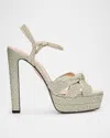 Aquazzura Nina Sandal Plateau 130 In Silver In Silver