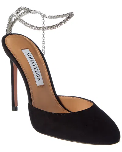 Aquazzura Ice 105 Suede Pump In Black