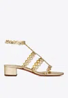 Aquazzura Infinity Chain Sandal In Mirrored Leather