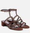 Aquazzura Infinity Chain 35 Suede Sandals In Brown
