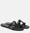 Aquazzura Infinity Chain Jelly Sandal Flat In Black In Black