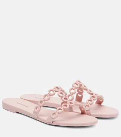 Aquazzura Infinity Chain Jelly Slides In Pink
