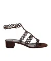 Aquazzura Infinity Chain 35 Suede Sandals In Black