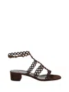 Aquazzura Infinity Chain 35 Suede Sandals In Brown
