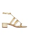 Aquazzura Infinity Chain Sandal In Mirrored Leather In Gold