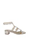 Aquazzura Infinity Chain Sandal In Mirrored Leather In Gold