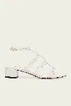 Aquazzura Infinity Leather Chain T-strap Sandals In White